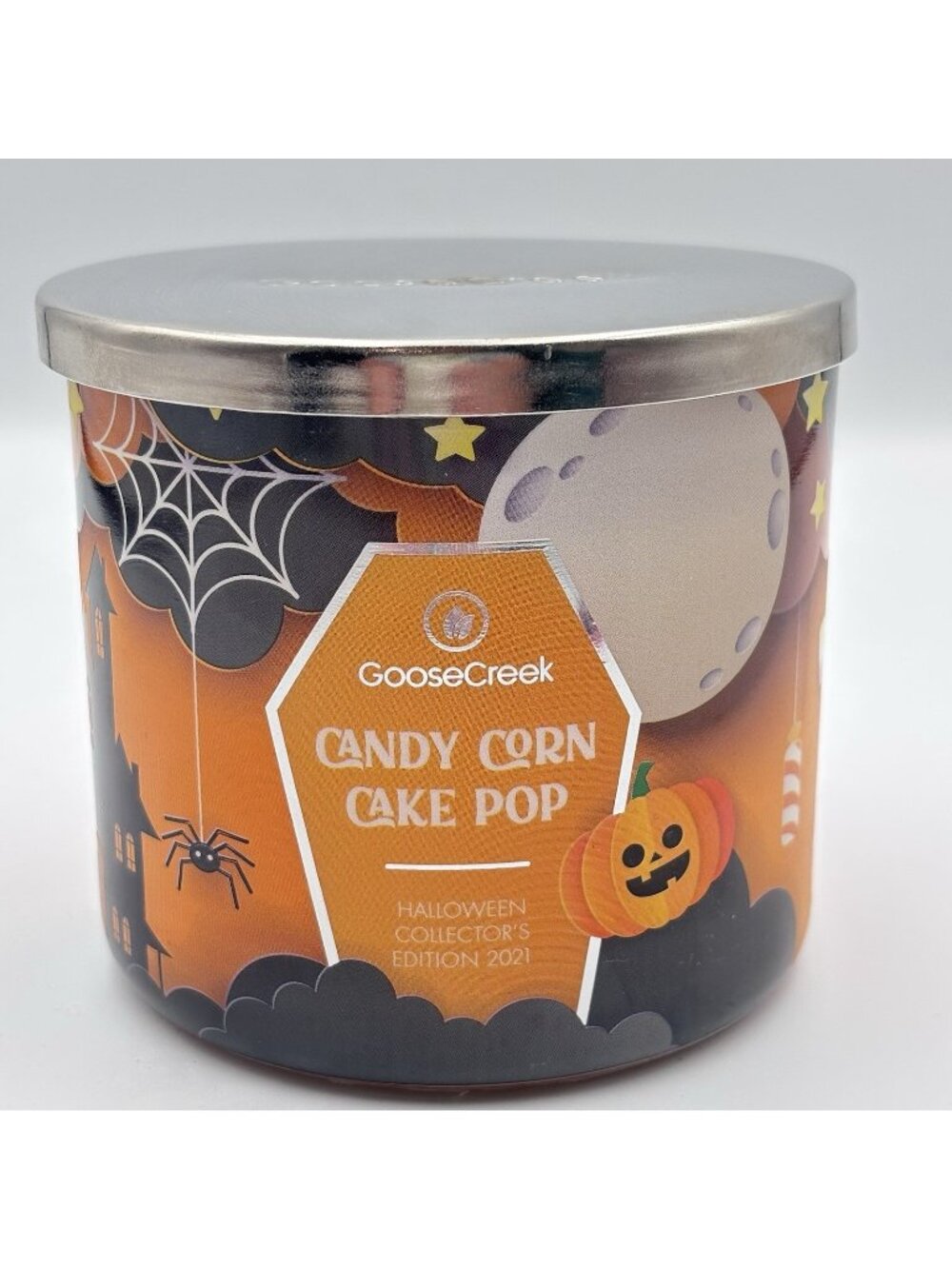 Goose Creek Candy Corn Cake Pop 3 Wick Jar Candle 14.5 oz Fall Autumn Halloween